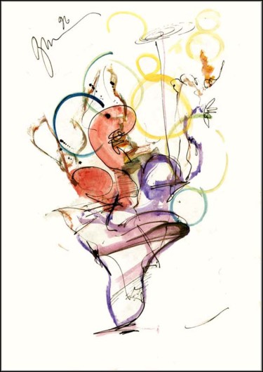 「Bouquet. Boules Бук…」というタイトルの描画 Dima Wilmsによって, オリジナルのアートワーク, グワッシュ水彩画