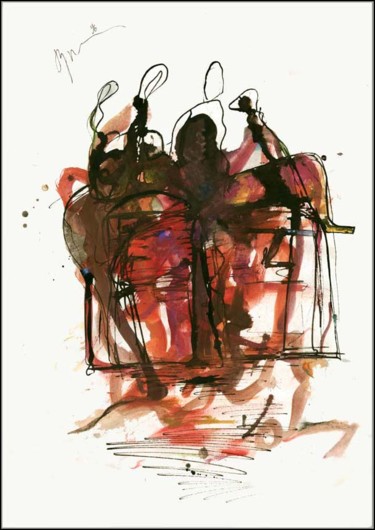 Dessin intitulée "intervention chirur…" par Dima Wilms, Œuvre d'art originale, Gouache