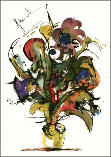 Рисунок под названием "Bouquet. Exotisme Б…" - Dima Wilms, Подлинное произведение искусства, Гуашь
