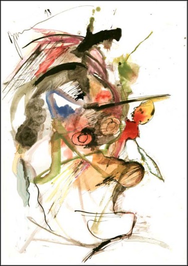 Рисунок под названием "Old alcoholic Vieux…" - Dima Wilms, Подлинное произведение искусства, Гуашь
