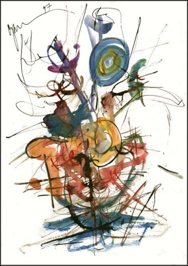 Рисунок под названием "Bouquet Daredevil Б…" - Dima Wilms, Подлинное произведение искусства, Гуашь