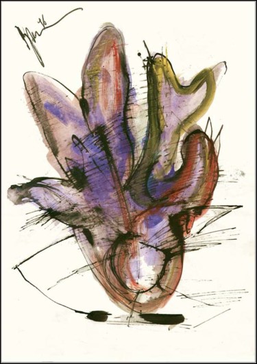 Drawing titled "Model alien hands,…" by Dima Wilms, Original Artwork, Gouache