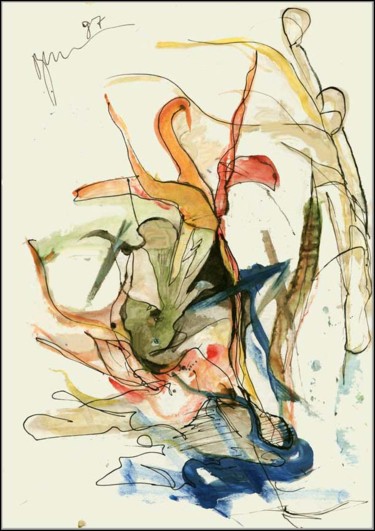 Dessin intitulée "Grimpeurs Альпинист…" par Dima Wilms, Œuvre d'art originale, Gouache