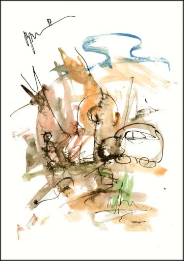 Dessin intitulée "Выезд на лоно приро…" par Dima Wilms, Œuvre d'art originale, Gouache