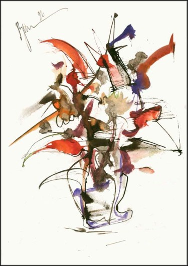 Рисунок под названием "Bouquet. Missile Бу…" - Dima Wilms, Подлинное произведение искусства, Гуашь