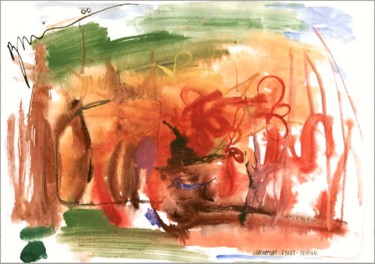 Desenho intitulada "Натюрморт-букет-пей…" por Dima Wilms, Obras de arte originais, Aquarela