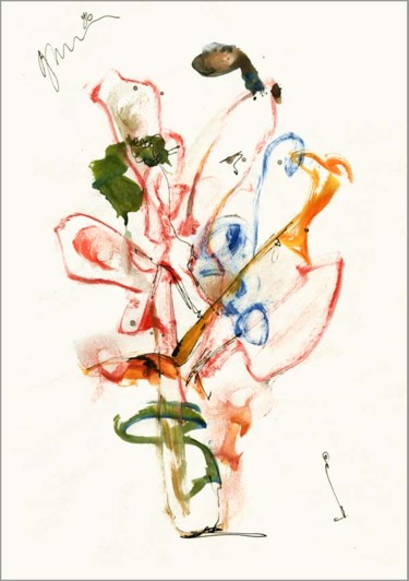 Drawing titled "Bouquet Démon Букет…" by Dima Wilms, Original Artwork, Watercolor