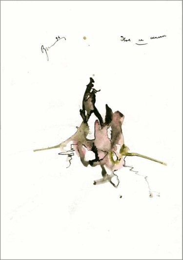 Рисунок под названием "Two on the rocks  D…" - Dima Wilms, Подлинное произведение искусства, Акварель