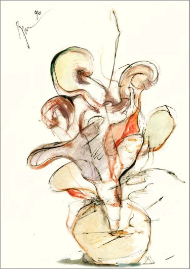 Рисунок под названием "Bouquet d'OS Букет…" - Dima Wilms, Подлинное произведение искусства, Акварель