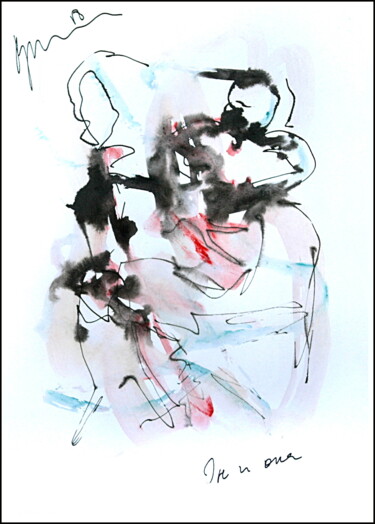Рисунок под названием "Lui et elle Он и он…" - Dima Wilms, Подлинное произведение искусства, Гуашь