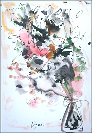 Рисунок под названием "Букет  Bouquet 9876" - Dima Wilms, Подлинное произведение искусства, Акварель