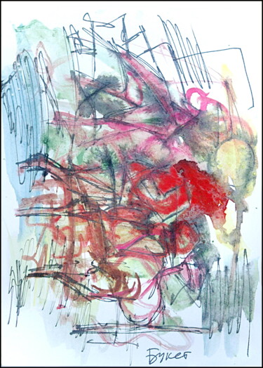 Рисунок под названием "Букет  Bouquet 437" - Dima Wilms, Подлинное произведение искусства, Гуашь