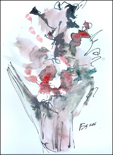 Drawing titled "Bouquet  Букет 36" by Dima Wilms, Original Artwork, Gouache