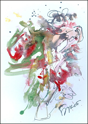 「Bouquet  Букет 8655」というタイトルの描画 Dima Wilmsによって, オリジナルのアートワーク, グワッシュ水彩画
