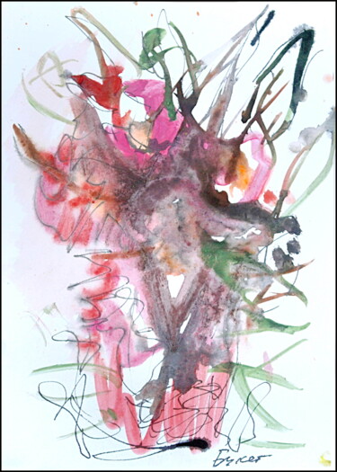 Drawing titled "Bouquet  Букет 68" by Dima Wilms, Original Artwork, Gouache