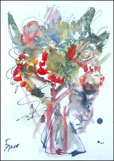 Рисунок под названием "Bouquet  Букет 45" - Dima Wilms, Подлинное произведение искусства, Гуашь