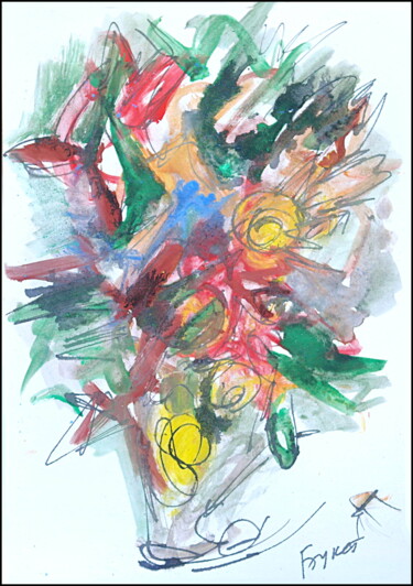 Dessin intitulée "Bouquet  Букет 2453" par Dima Wilms, Œuvre d'art originale, Gouache