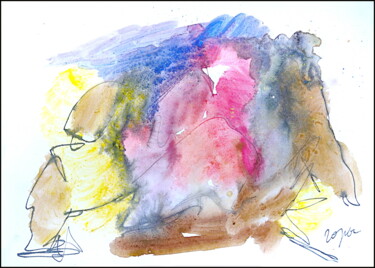 Рисунок под названием "Montagnarde Горы Mo…" - Dima Wilms, Подлинное произведение искусства, Гуашь