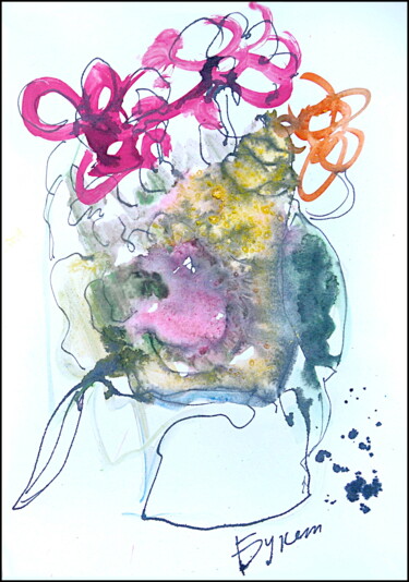 Рисунок под названием "Bouquet  Букет 46539" - Dima Wilms, Подлинное произведение искусства, Гуашь