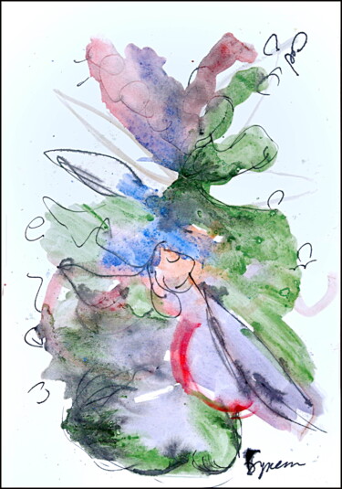 Dessin intitulée "Bouquet  Букет  7654" par Dima Wilms, Œuvre d'art originale, Gouache