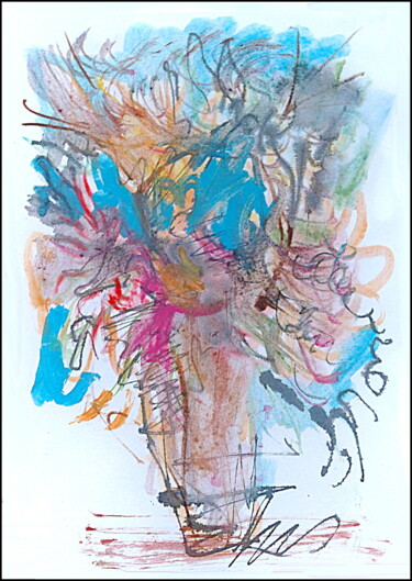 Drawing titled "Bouquet  Букет 036" by Dima Wilms, Original Artwork, Gouache