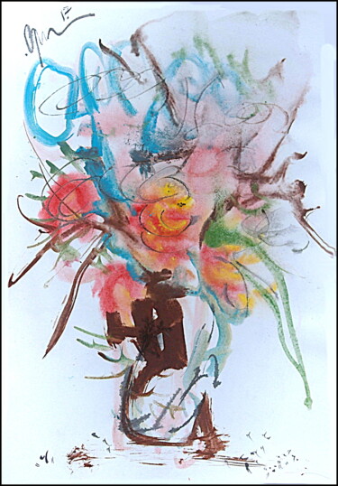 Dessin intitulée "Bouquet  Букет 9434" par Dima Wilms, Œuvre d'art originale, Gouache