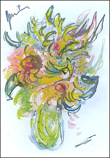 Рисунок под названием "Bouquet  Букет 3286" - Dima Wilms, Подлинное произведение искусства, Гуашь