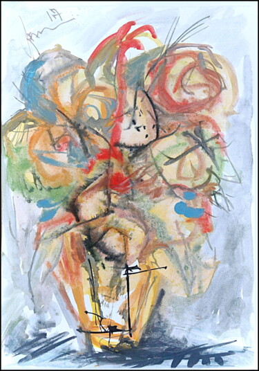 Dessin intitulée "Bouquet  Букет 864" par Dima Wilms, Œuvre d'art originale, Gouache