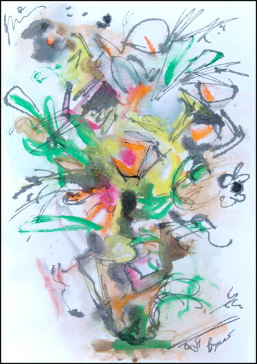 Рисунок под названием "Bouquet  Букет 2463" - Dima Wilms, Подлинное произведение искусства, Гуашь