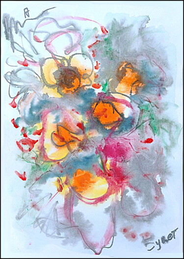 Drawing titled "Bouquet  Букет 21359" by Dima Wilms, Original Artwork, Gouache