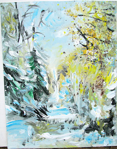 Картина под названием "paysage пейзаж 655к" - Dima Wilms, Подлинное произведение искусства, Акрил