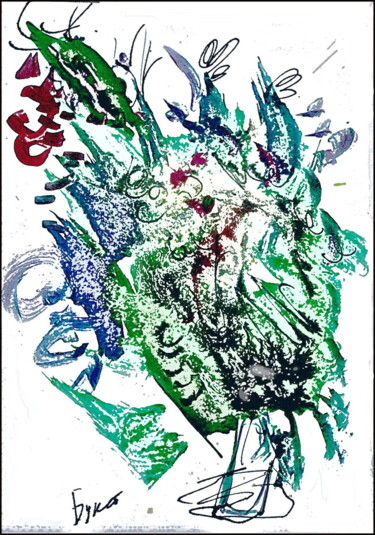 Arte digitale intitolato "bouquet Rooster bou…" da Dima Wilms, Opera d'arte originale, Lavoro digitale 2D