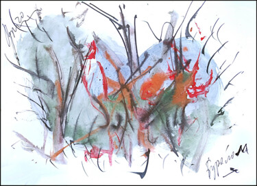 Disegno intitolato "бурелом  brise-vent…" da Dima Wilms, Opera d'arte originale, Acquarello