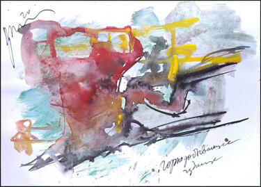 Drawing titled "monstrous mining ma…" by Dima Wilms, Original Artwork, Watercolor