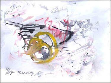 Desenho intitulada "take away the cart…" por Dima Wilms, Obras de arte originais, Aquarela