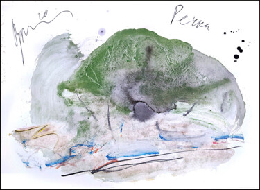 Dessin intitulée "речка  petite rivie…" par Dima Wilms, Œuvre d'art originale, Aquarelle