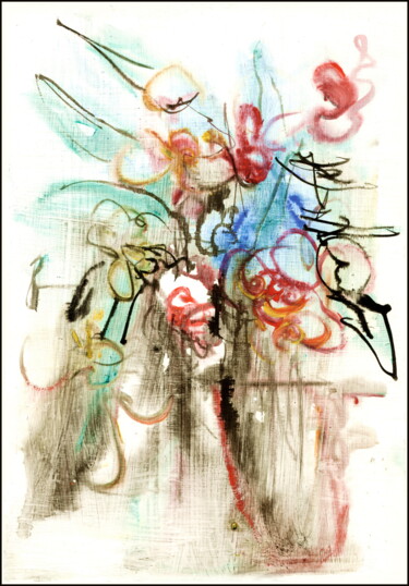 Dibujo titulada "букет bouquet 23а46" por Dima Wilms, Obra de arte original, Acrílico