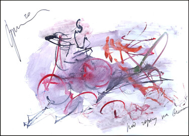 Disegno intitolato "descending a small…" da Dima Wilms, Opera d'arte originale, Acquarello