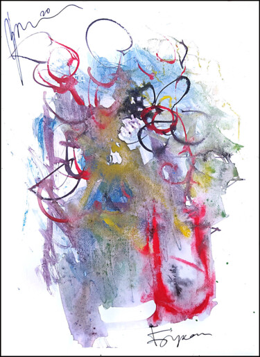 Drawing titled "abstract bouquet 75…" by Dima Wilms, Original Artwork, Watercolor