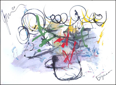 Dessin intitulée "abstract bouquet 864" par Dima Wilms, Œuvre d'art originale, Aquarelle