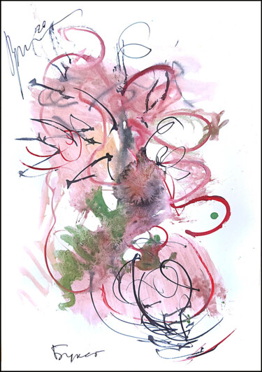 Drawing titled "abstract bouquet 87…" by Dima Wilms, Original Artwork, Watercolor
