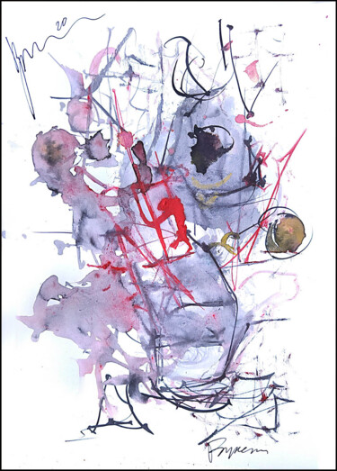 Dessin intitulée "abstract bouquet 23" par Dima Wilms, Œuvre d'art originale, Aquarelle