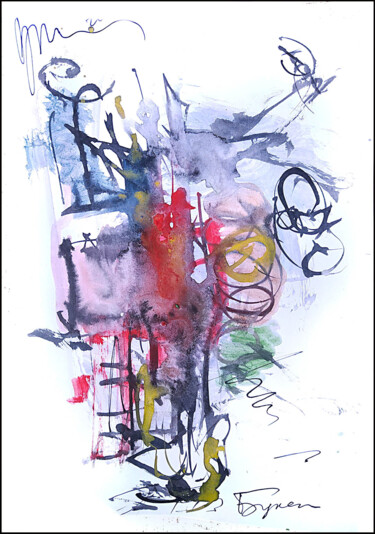 Drawing titled "abstract bouquet к3" by Dima Wilms, Original Artwork, Watercolor