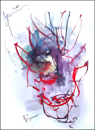 Dessin intitulée "abstract bouquet 65…" par Dima Wilms, Œuvre d'art originale, Aquarelle