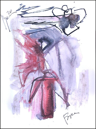 Desenho intitulada "abstract bouquet 74…" por Dima Wilms, Obras de arte originais, Guache