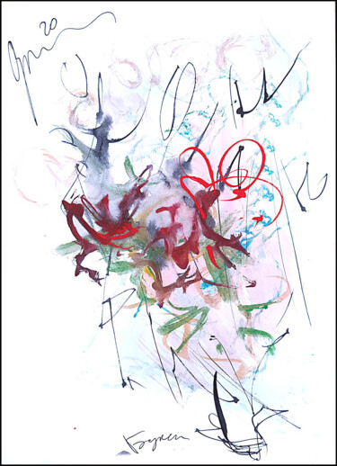 Rysunek zatytułowany „abstract bouquet 44” autorstwa Dima Wilms, Oryginalna praca, Akwarela