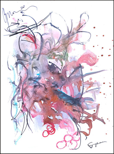 Drawing titled "abstract bouquet 25…" by Dima Wilms, Original Artwork, Watercolor