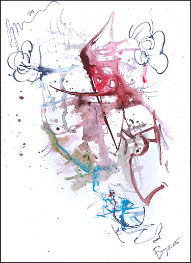 Drawing titled "abstract bouquet 235" by Dima Wilms, Original Artwork, Watercolor