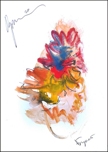 Disegno intitolato "abstract bouquet 74…" da Dima Wilms, Opera d'arte originale, Gouache