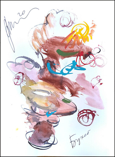 Drawing titled "abstract bouquet 21…" by Dima Wilms, Original Artwork, Watercolor